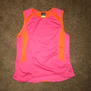 Nike size medium tank top orange and pink
